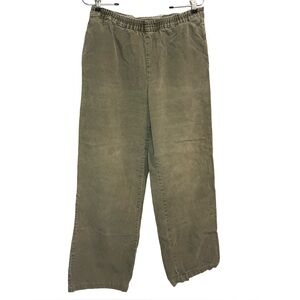 J Crew 100% Cotton Olive Corduroy Pants with Elastic Waistband